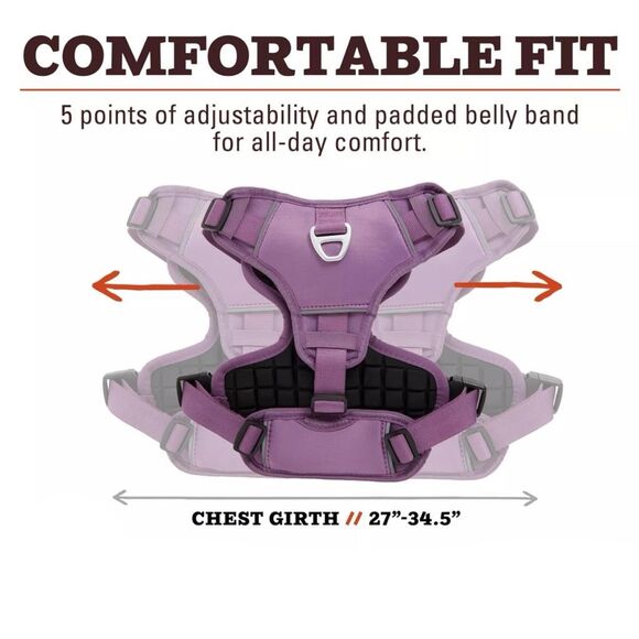 Arcadia Trail Neoprene Comfort Reflective Adjustable Dog Harness Sz Small Orange - Picture 4 of 6